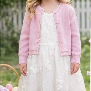 Zhenzi  White Sparky Formal Kids Dress